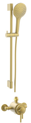  Conwy Concentric Dual Control Shower Kit - Brushed Brass (TIS0349)