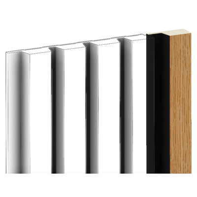 Corlea Oak & Black 2400mm Tongue End Cap for Slatted Wall Panelling