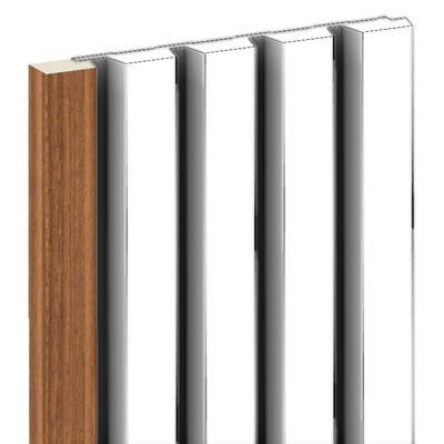 Corlea Walnut 2400mm Grooved End Cap for Slatted Wall Panelling