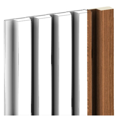 Corlea Walnut 2400mm Tongue End Cap for Slatted Wall Panelling