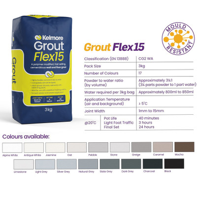 Kelmore Grout Flex15 Colours