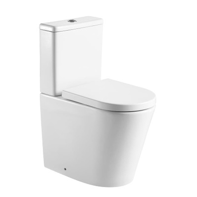 Tailored Bathrooms Ferrara Plus Rimless Comfort-Height D-Shape Toilet, Soft-Close Seat