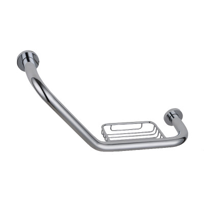 Grab Bar Angled Soap Holder Chrome
