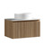Flauto Country Oak Wall Hung Vanity With Sintered Stone Counter Top - 600mm