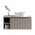 Flauto Soft Coffee Wall Hung Vanity With Right Side Storage and Sintered Stone Counter Top - 800mm