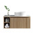 Flauto Country Oak Wall Hung Vanity With Right Side Storage and Sintered Stone Counter Top - 800mm (TIS4406)