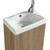 Flauto Mini Country Oak Cloakroom Floor Standing Vanity Unit and Ceramic Basin - 800mm (TIS4398)
