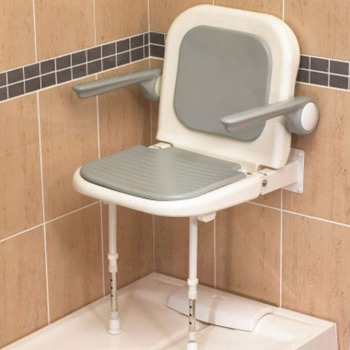 AKW 4000 Series Extra Wide Fold Up Wall Mounted Padded Shower Seat