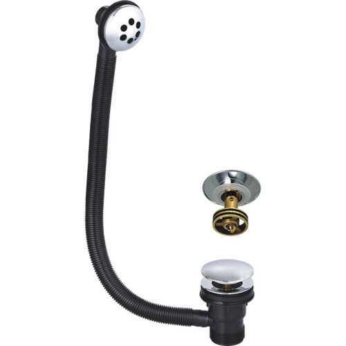 Round Bath Overflow & Quick Clean Sprung Waste Chrome