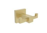 Sydney Square Double Robe Hook -Brushed Brass (TIS0250) 