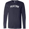 Puccini long sleeve T-shirt design includes his birth and death dates plus premier dates for his most popular operas.