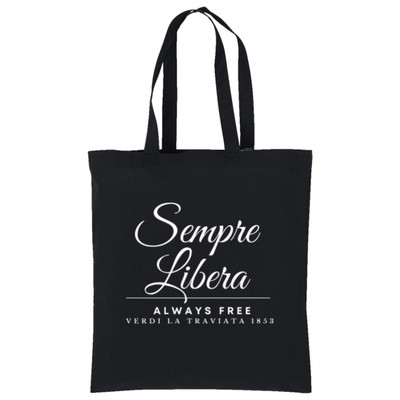 Sempre Libera tote bag inspired by Verdi's La Traviata makes a perfect gift for opera fans.