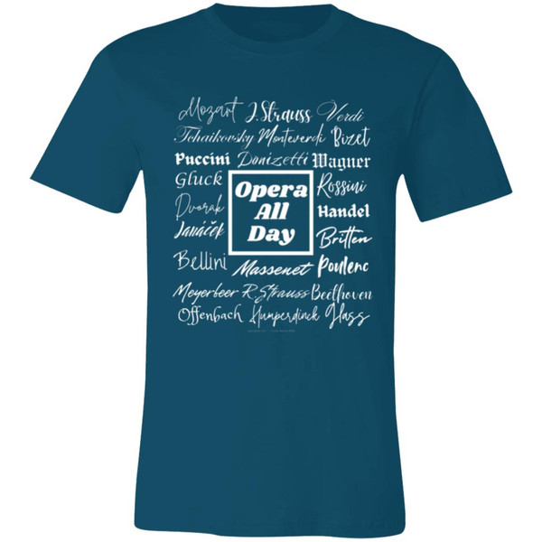 My Opera All Day T-Shirt design celebrates opera composers! It makes a perfect gift for opera fans and opera singers!