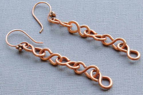 Copper Chained Drop Earrings