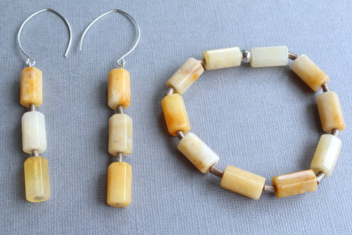 Janice Gemstone Earrings and Bracelet Set