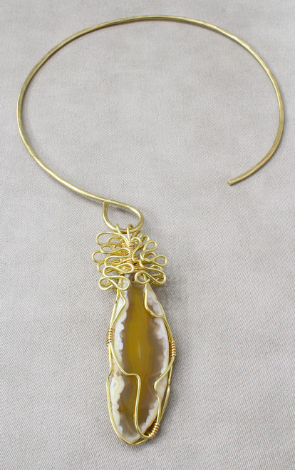 Honeyed Stone & Brass Choker