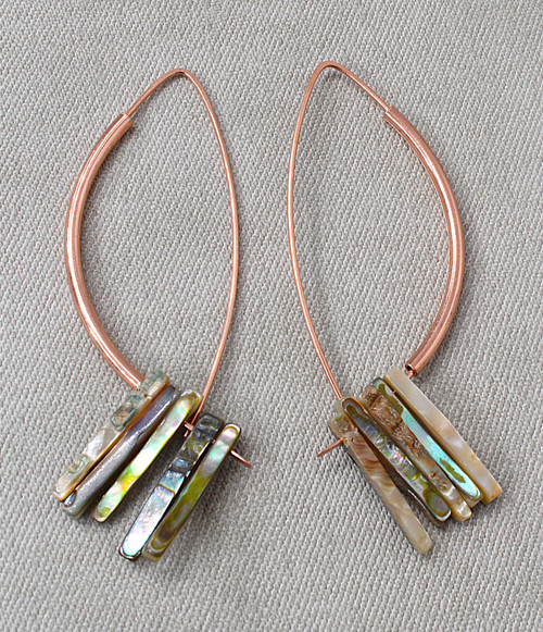 Abalone Bar Drop Ear Gems