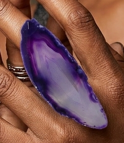 Amethyst Agate Slice Ring