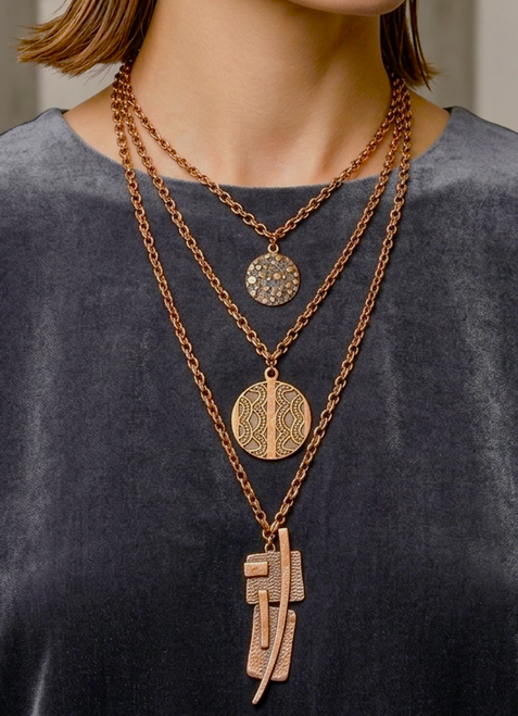 Layered Copper Harmony Necklace Set