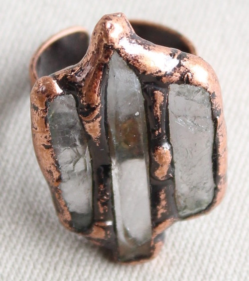 The Raw Quartz Electroformed Statement Ring