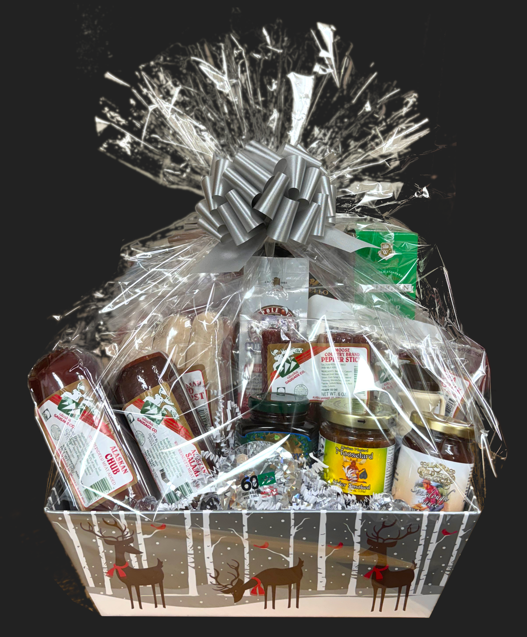 #50 Golden Wrapped Basket for Pickup and Delivery
