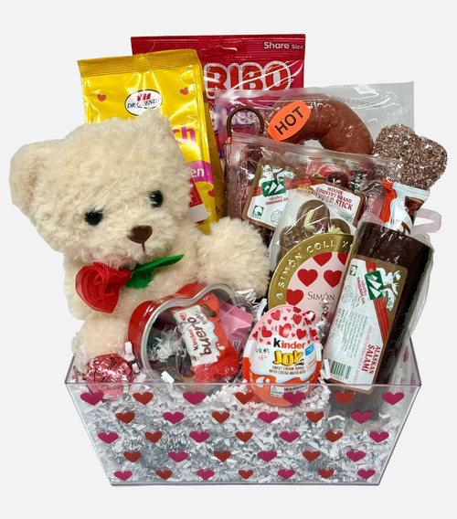 Happy Hearts Wrapped Basket (In-Store Pickup and Local Delivery Only)