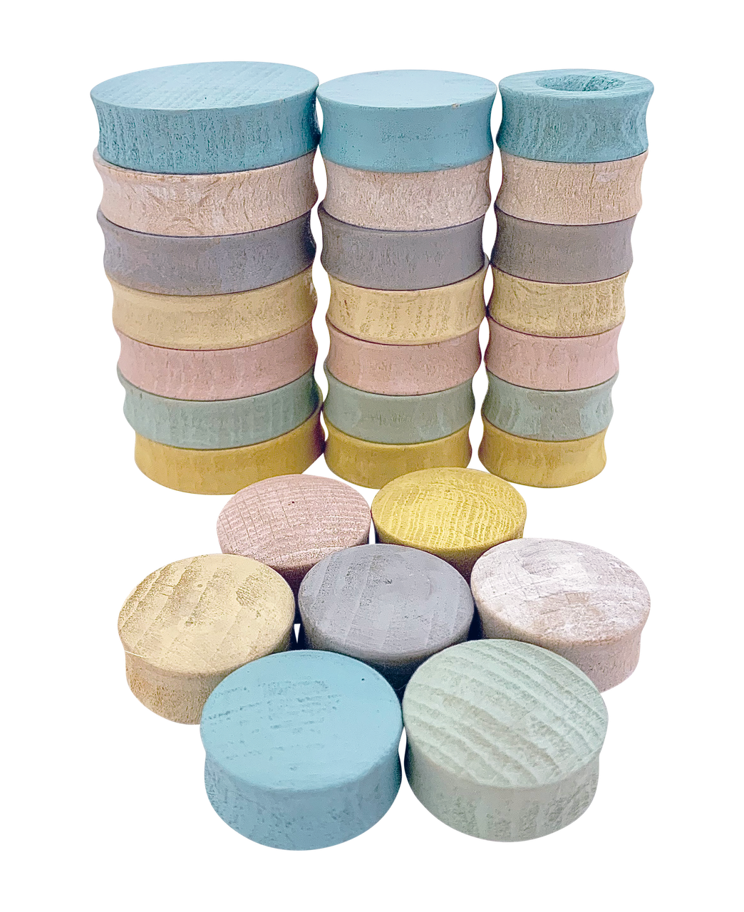 Mini Pastel Rounds/28pc - Papoose Toys Pte Ltd