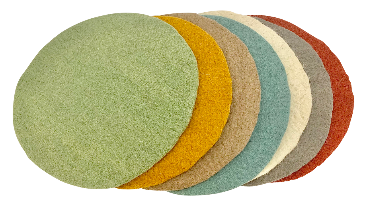 30cm Round Mats Earth/7pc - Papoose Toys Pte Ltd