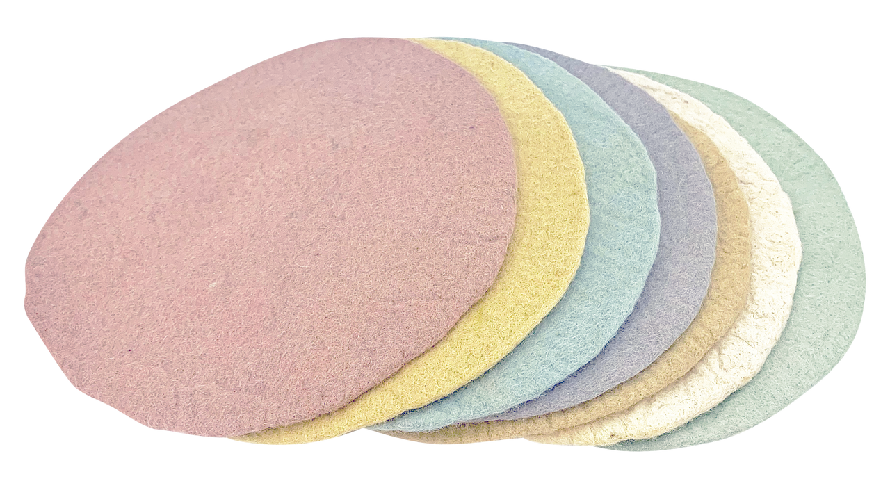 30cm Round Mats Pastel/7pc - Papoose Toys Pte Ltd
