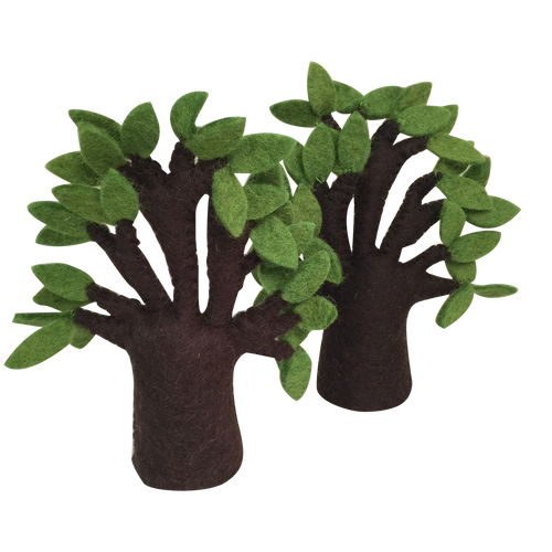 A set of 2 Baobab Trees, with solid base for easy standing.