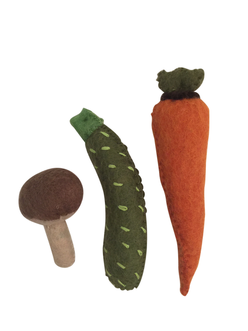 Papoose felt vegetables and fruit are very popular and there's a wide range available.