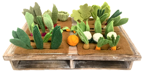 Grow-a-Garden, a fabulous way to learn about vegetables and the fun of 'planting' and 'harvesting' them. Three each of 12 different vegetables come with the set.