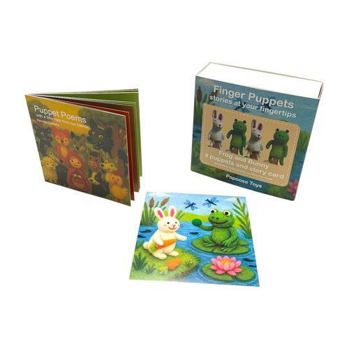 BOXED Frog and Bunny Finger Puppets/4pc
