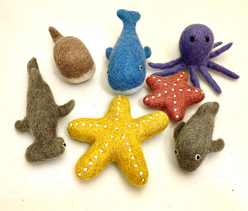 Our sea animals are in a set of 7 pieces.