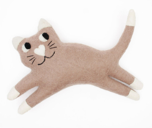 A gorgeous cat to be your best friend; hand felt in 1 piece, no small bits can come off and therefore these are safe even for the littlest ones. Is it a toy, decoration or a snuggly cushion? Maybe all three in one.