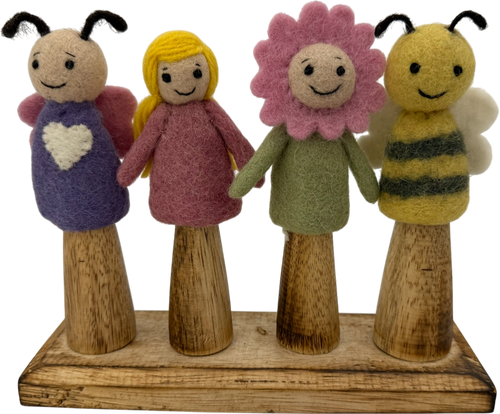 BOXED Garden Creatures Finger Puppets/4pc