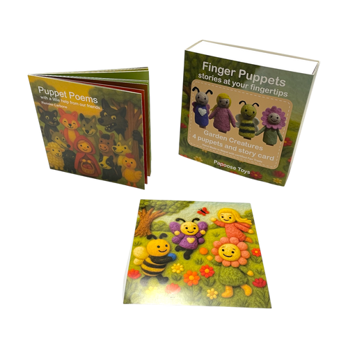 BOXED Garden Creatures Finger Puppets/4pc