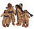 A family of 5 dolls, mother wears the papoose on her back.