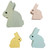 Pastel Wood Bunny Family/4pc