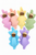 Sherbet Acorn Babies/6pc