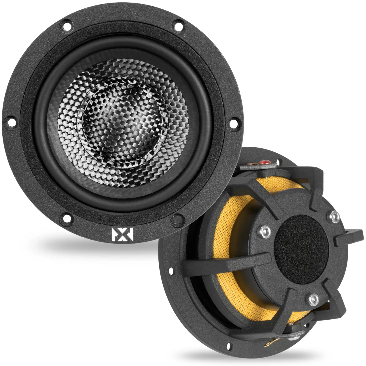 NVX XQS3 200W Peak (100W RMS) X-Series Midrange Speakers with Carbon Fiber Cones