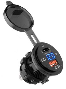 NVX Dual USB Quick Charge 3.0 Car Charger with LED Digital Voltmeter NVX Dual USB Quick Charge 3.0 Car Charger with LED Digital Voltmeter