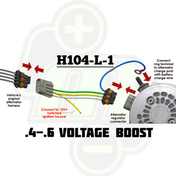 H104-L-1 Voltage boost harness for 1996-2004 GM trucks with HALF a volt increase for Lithium batteries | H104-L-1 | in Plugs and Harnesses | Brand Mechman H104-L-1 Voltage boost harness for 1996-2004 GM trucks with HALF a volt increase for Lithium batteries | H104-L-1 | in Plugs and Harnesses | Brand Mechman