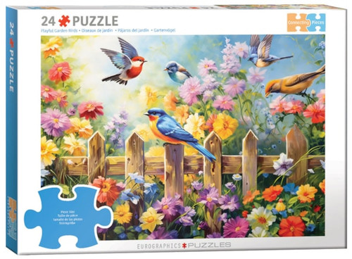 Connecting Pieces - 24 pc Playful Garden Birds