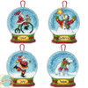 Dimensions Set of 4 Snow Globe Christmas Ornaments