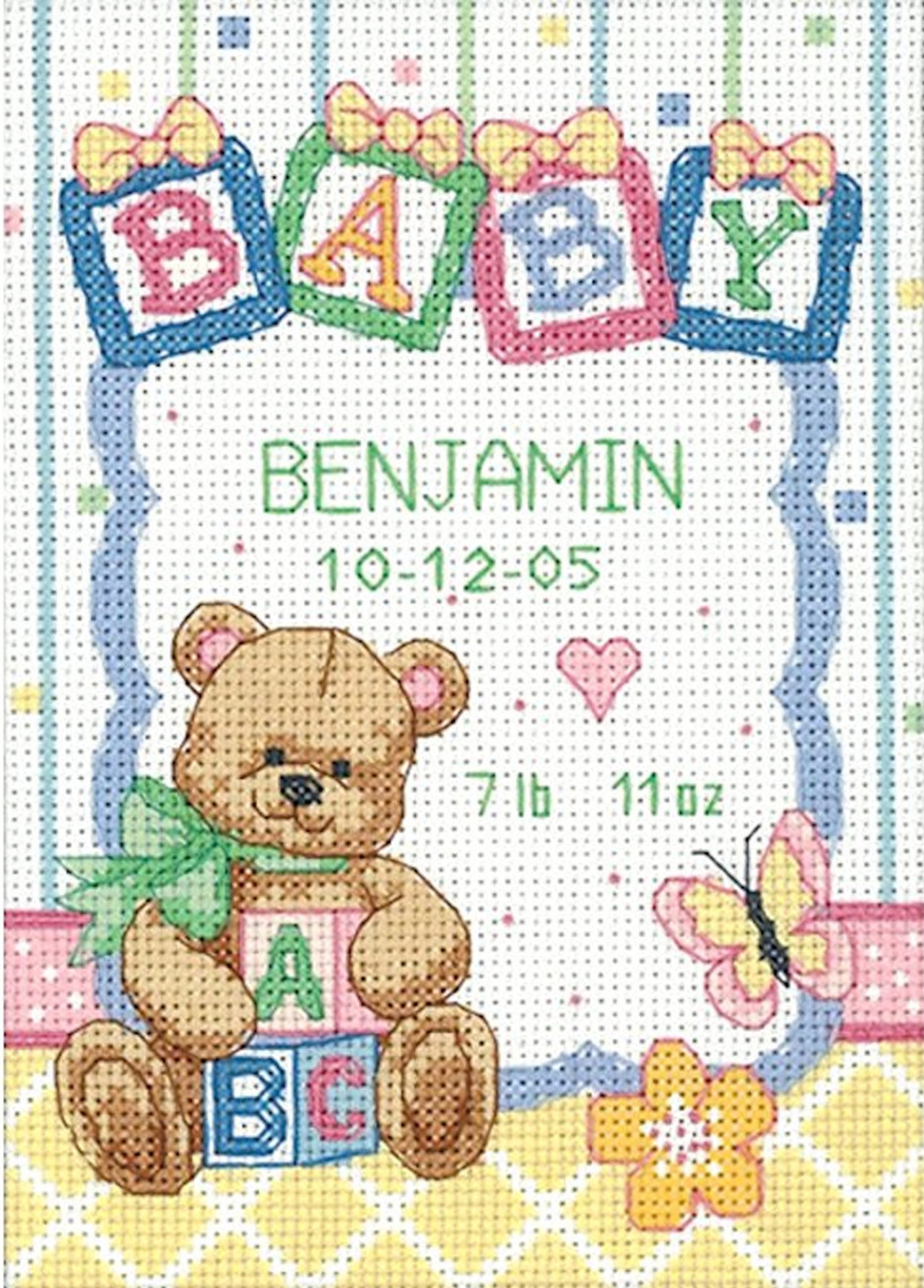 Dimensions Baby Hugs - Baby Blocks Birth Record - CrossStitchWorld