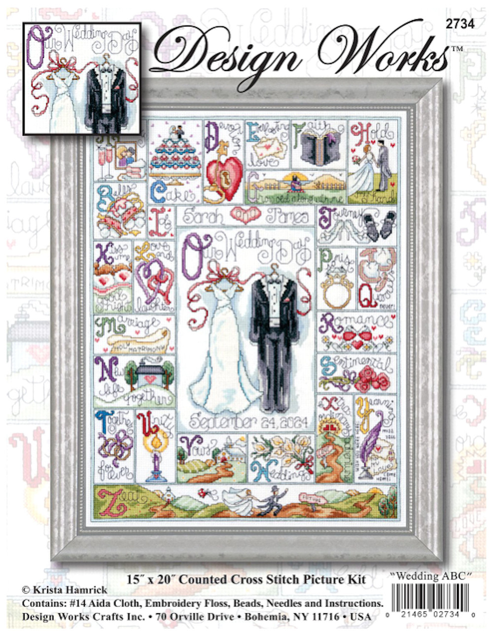 Kit Point De Croix Compté Design Works 'Construction ABC' - Taille 30x40 Cm Sur Toile Aida 14ct