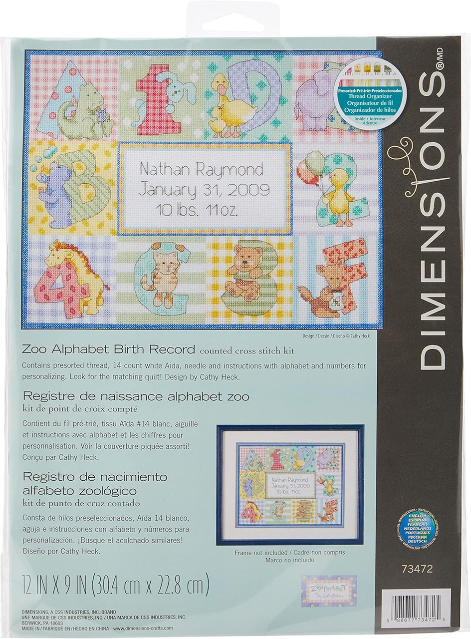 Dimensions Baby - Zoo Alphabet Baby Birth Record - CrossStitchWorld