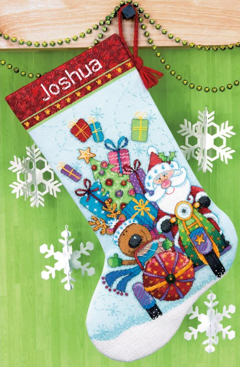 Dimensions -  Santa's Sidecar Stocking