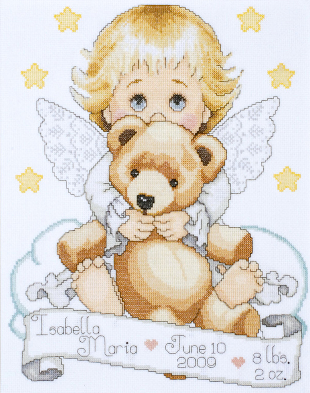 Design Works - Angel with Bear Birth Record